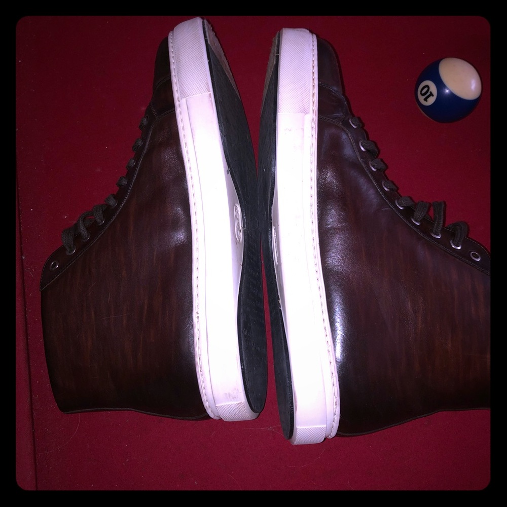 Magnanni Chocolate Wood Grained High Top Sneakers